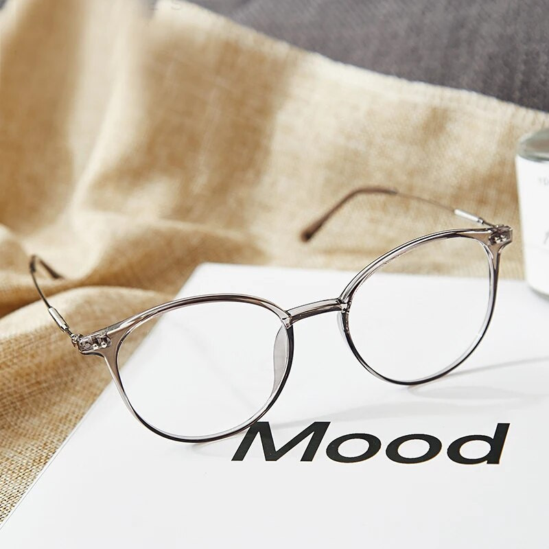 Acetāta unisex cietā sakausējuma brilles ietvars sievietēm Recepšu brilles Modes dizaineru metāliskas apļa brilles tuvredzības brilles