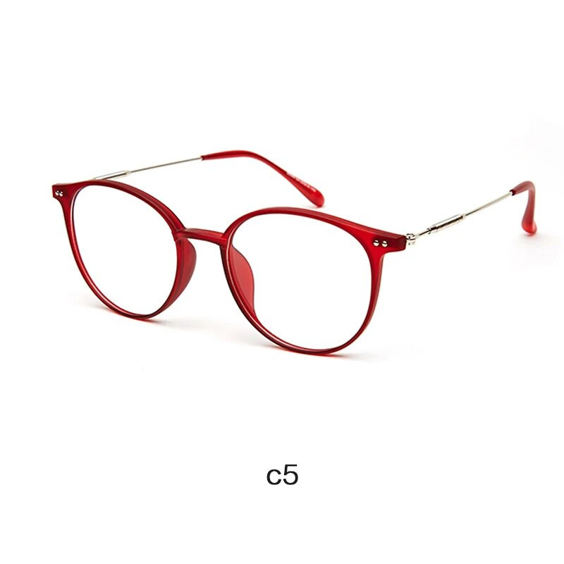 Acetāta unisex cietā sakausējuma brilles ietvars sievietēm Recepšu brilles Modes dizaineru metāliskas apļa brilles tuvredzības brilles