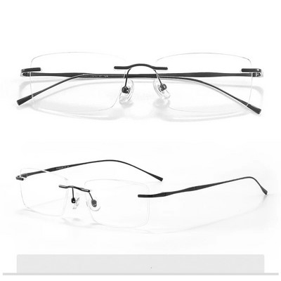 KatKani Ochelari de ochi de lux ultra-ușori de modă noi, flexibili, confortabili, fără rame, din titan pur, retro, ochelari fără montură pentru bărbați 632