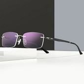 Ülikerged titaanisulamist kruvideta ääristeta meeste prillid, raamid, prillid, kandilised prillid, lühinägelikkus retseptiga prillid, raamita