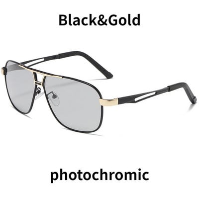 Nakts redzamības saulesbrilles vīriešiem Sieviešu polarizēts metāla rāmis saulesbrilles vīriešu fotohromas brilles dienas un nakts Googles UV400