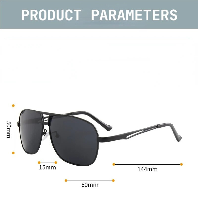 Nakts redzamības saulesbrilles vīriešiem Sieviešu polarizēts metāla rāmis saulesbrilles vīriešu fotohromas brilles dienas un nakts Googles UV400
