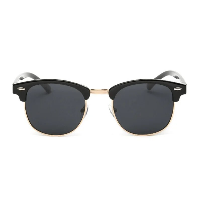 Daļēji bezmalas vintage saulesbrilles vīrietim klasiskas polarizētas kvadrātveida saulesbrilles vīriešu modes retro spogulis draiveris Oculos De Sol