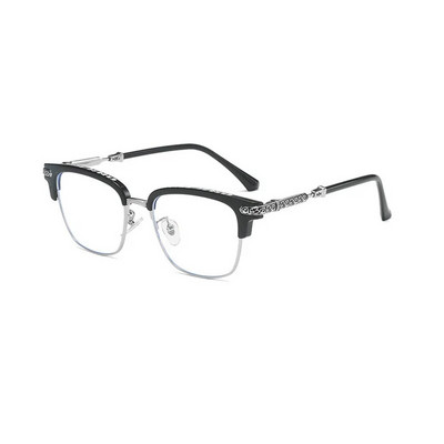 Модни метални крака, висококачествена дизайнерска декорация на марката, фотохромни очила, ретро квадратна рамка за мъжки очила с рецепта