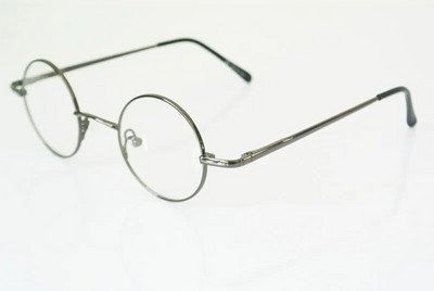 Rame de ochelari rotunde mici de 38 mm din anii ’60 Balamale cu arc Ochelari pentru miopie Rx capabili Ochelarii vin cu lentile transparente