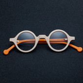 Vintage apaļas panka acetāta optiskās brilles rāmji vīriešiem ar rokām darinātas augstas kvalitātes pavasara brilles kāju brilles sievietēm punkfashion brilles