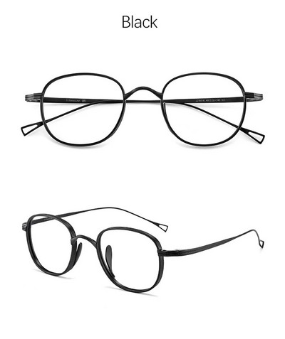 Ανδρικά γυαλιά από καθαρό τιτάνιο σκελετό Στρογγυλό σχέδιο ρετρό οπτική γκάφα Myopia Oculos De Grau Γυαλιά ανάγνωσης με συνταγή Οπτικός