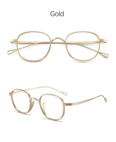 Ανδρικά γυαλιά από καθαρό τιτάνιο σκελετό Στρογγυλό σχέδιο ρετρό οπτική γκάφα Myopia Oculos De Grau Γυαλιά ανάγνωσης με συνταγή Οπτικός