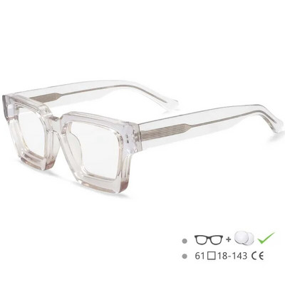 54290 Augstākās kvalitātes acetāta ietvars briļļu ietvars vintage kvadrātveida zīmola dizaina brilles CCspace Oculos De Grau