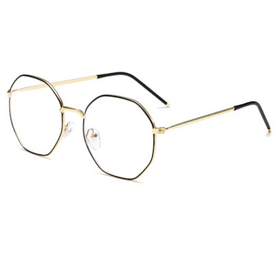 iboode Polygon Rame pentru ochelari din metal, bărbați, femei, ochelari de ochi retro optici, rame transparente pentru ochelari, anti lumină albastră