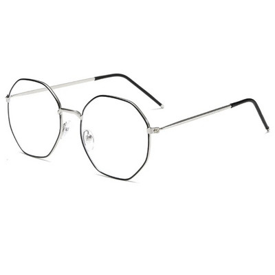iboode Polygon Rame pentru ochelari din metal, bărbați, femei, ochelari de ochi retro optici, rame transparente pentru ochelari, anti lumină albastră