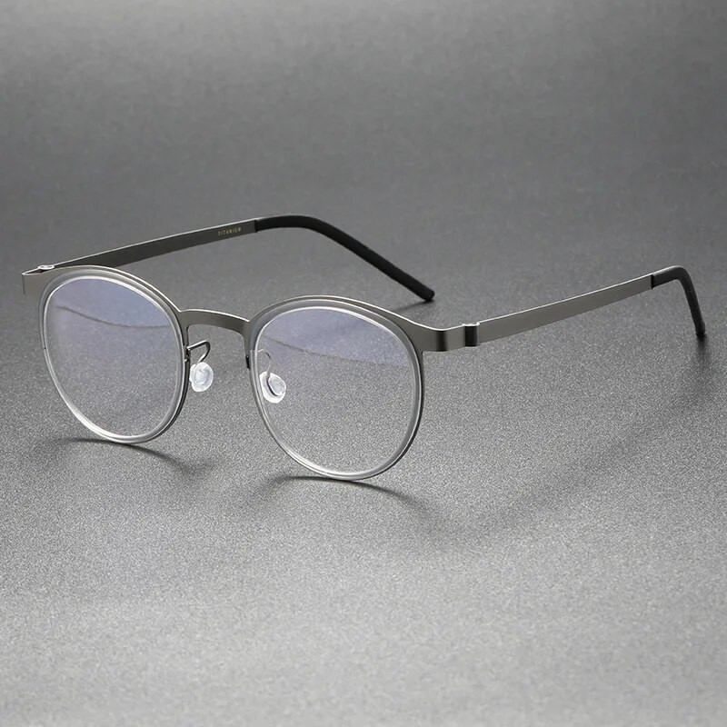 Jaunas modes retro apaļas brilles, īpaši vieglas, tīra titāna neilona luksusa vīriešu brilles, optiskās recepšu briļļu rāmis 9704