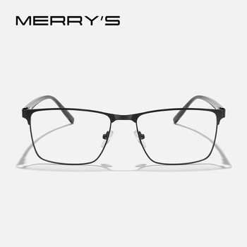 MERRYS DESIGN Мъжки квадратни рамки за очила от титаниева сплав Дамски очила с ацетатни крака Мъжки бизнес оптични очила S2416