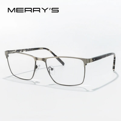 MERRYS DESIGN Vīriešu kvadrātveida titāna sakausējuma brilles ietvars sievietēm acetāta kājas Brilles vīriešiem biznesa optiskās brilles S2416