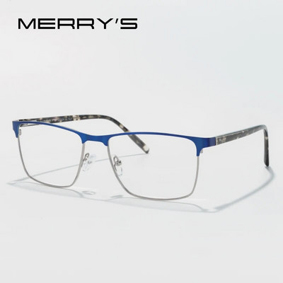 MERRYS DESIGN Vīriešu kvadrātveida titāna sakausējuma brilles ietvars sievietēm acetāta kājas Brilles vīriešiem biznesa optiskās brilles S2416