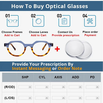 54139 Ретро ацетатни рамки за оптични очила Мъже Жени Двуцветни снаждащи се модни очила