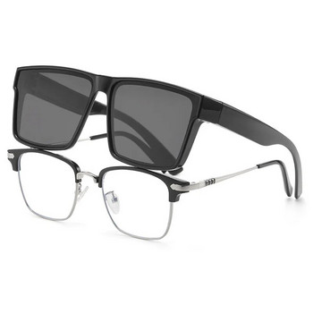 Модни квадратни поляризирани слънчеви очила Мъже Жени Ретро Пънк Хип-хоп Слънчеви очила Мъжки Луксозни против отблясъци Сенници за шофиране UV400