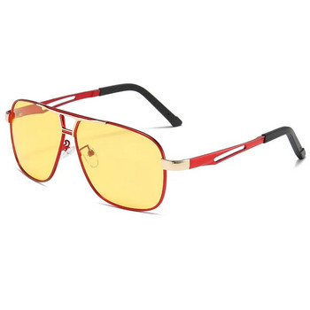 Очила за шофиране за нощно виждане за мъже Модни слънчеви очила с двойни лъчи Мъжки метални рамки Ден и нощ Поляризирани Googles UV400