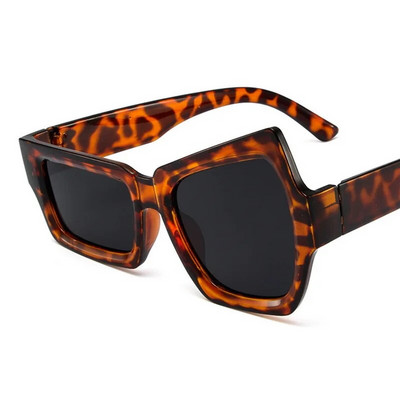 Mood Ebaregulaarsed ruudukujulised päikeseprillid Naljakas pidu Asümmeetrilised päikeseprillid Mehed Brändi Disaineri Isiksus Must Oculos De Sol