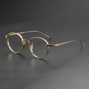 2022 Ιαπωνία Χειροποίητα πολυτελή ανδρικά γυαλιά τιτανίου Vintage Σκελετός Γυναικεία επώνυμη σχεδίαση μόδας οβάλ στυλ Οπτικά γυαλιά μυωπίας