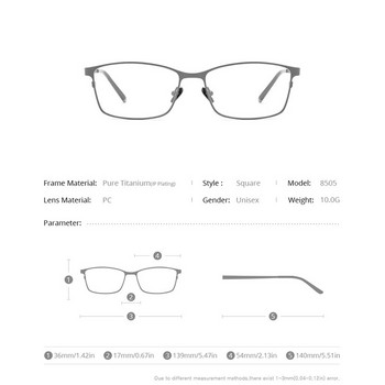 Σκελετός γυαλιών FOEX Pure Titanium Ανδρικά τετράγωνα γυαλιά ανδρικά Classic Πλήρης Οπτικά Συνταγογραφούμενα Γυαλιά Σκελετοί Gafas Oculos 8505