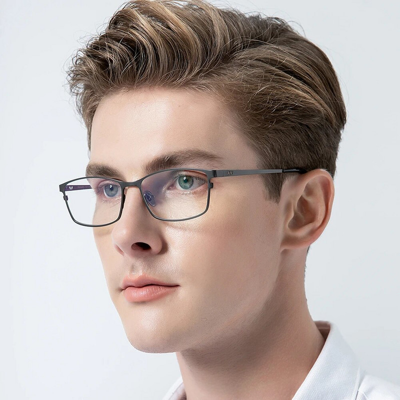 FONEX tīra titāna briļļu ietvars vīriešu kvadrātveida brilles vīriešiem klasiskās pilnas optiskās recepšu briļļu ietvari Gafas Oculos 8505