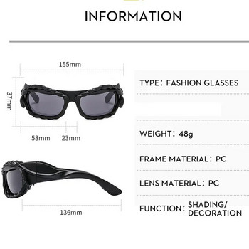 Steampunk Y2K Twisted слънчеви очила Мъже Жени Луксозна марка Модни хип-хоп пънк слънчеви очила Мъжки ретро нюанси Gafas De Sol UV400