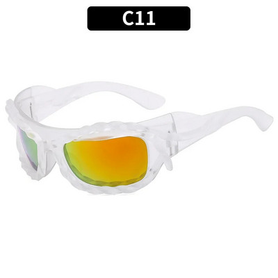 Steampunk Y2K Twisted Saulesbrilles Vīriešiem Sieviešu Luksusa Zīmols Moderns Hip Hop Punk Saulesbrilles Vīriešu Retro Toņi Gafas De Sol UV400