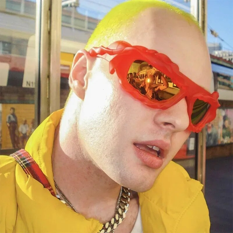 Steampunk Y2K Twisted Saulesbrilles Vīriešiem Sieviešu Luksusa Zīmols Moderns Hip Hop Punk Saulesbrilles Vīriešu Retro Toņi Gafas De Sol UV400