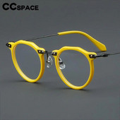 57028 Rame de ochelari optice din acetat de epocă, rame pentru ochelari de modă rotunde, din metal, pentru bărbați, ochelari transparente