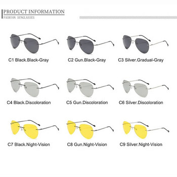CATERSIDE Свръхлеки поляризирани слънчеви очила Мъжки маркови слънчеви очила без рамки Класически авиационен стил Мъжки очила Oculos De Sol