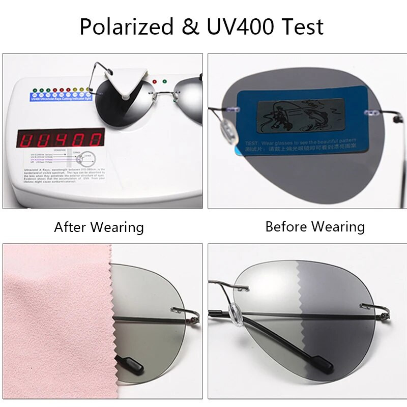 CATERSIDE ultralake polarizirane sunčane naočale za muškarce bez okvira Brand Design sunčane naočale Klasične muške naočale u zrakoplovnom stilu Oculos De Sol