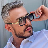 Ochelari de soare pătrați retro pentru bărbați, designer de marcă, pentru femei, modă, clasici, de lux, cu cadru mare, cu gradient, ochelari de soare pentru conducere UV400