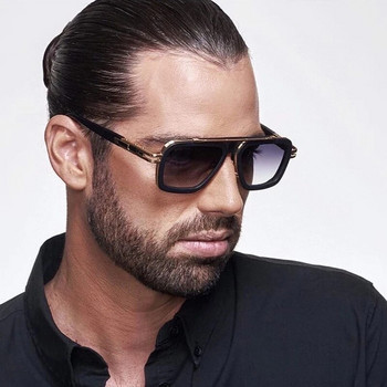 Ретро мъжки квадратни слънчеви очила Маркови дизайнерски мъжки дамски модни луксозни класически градиентни слънчеви очила за шофиране с голяма рамка UV400
