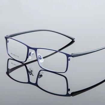 Ανθεκτικό ανδρικό κράμα επαγγελματικών γυαλιών Σκελετός Ανδρικό τετράγωνο Εξαιρετικά ελαφρύ μεταλλικό τετράγωνο ματιών Συνταγογραφούμενα γυαλιά γυαλιών