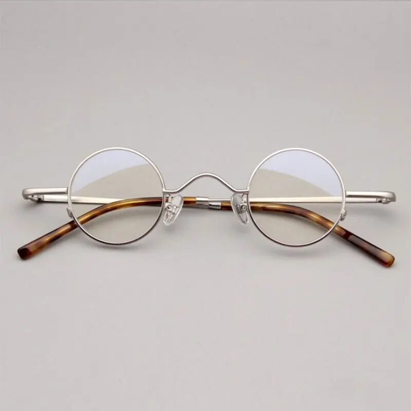 Kvaliteetsed vintage ümmargused luksuslikud puhtast titaanist optilised prillide raamid meeste naiste mood arvutiprillid 50330