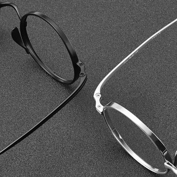 Японски ръчно изработени чисти титаниеви мъжки ретро очила с кръгла рамка Висока степен на оптични диоптрични очила Дамски очила за късогледство