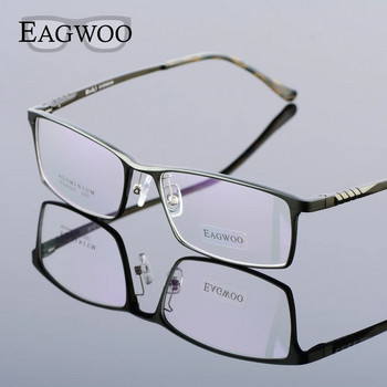 Eagwoo Алуминиеви мъжки широки лицеви диоптрични очила с пълна рамка Оптична рамка Бизнес очила Светли големи очила MF2351