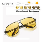 Vīriešu braukšanas hameleona brilles dienas un nakts divējāda lietojuma vīriešu krāsas maiņas lēcas nakts redzamības polarizētās fotohromās saulesbrilles