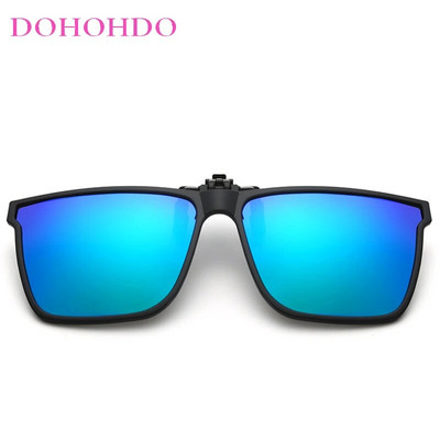 Fotohromisks polarizēts uzvelkamais klips uz saulesbrillēm vīriešu sieviešu saulesbrilles Krāsa pret atspīdumu lēca nakts redzamības kvadrātveida brilles UV400