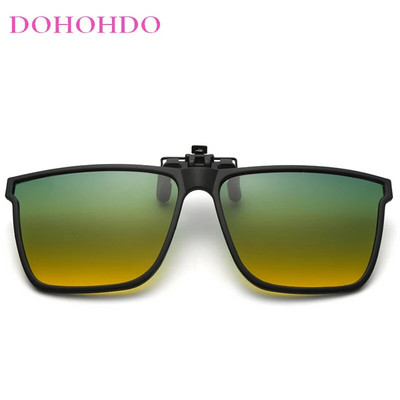 Fotohromisks polarizēts uzvelkamais klips uz saulesbrillēm vīriešu sieviešu saulesbrilles Krāsa pret atspīdumu lēca nakts redzamības kvadrātveida brilles UV400