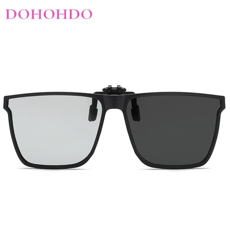 Fotohromisks polarizēts uzvelkamais klips uz saulesbrillēm vīriešu sieviešu saulesbrilles Krāsa pret atspīdumu lēca nakts redzamības kvadrātveida brilles UV400