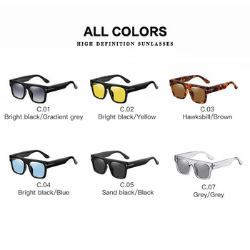 Извънгабаритни квадратни слънчеви очила за мъже Винтидж слънчеви очила с плосък връх 2022 г. Модни дамски слънчеви очила Луксозна марка Дизайнерски очила Tom Eyewear