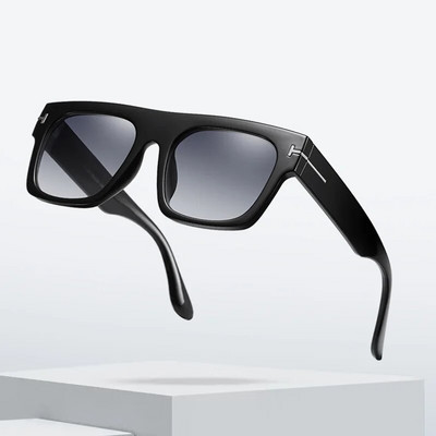 Извънгабаритни квадратни слънчеви очила за мъже Винтидж слънчеви очила с плосък връх 2022 г. Модни дамски слънчеви очила Луксозна марка Дизайнерски очила Tom Eyewear