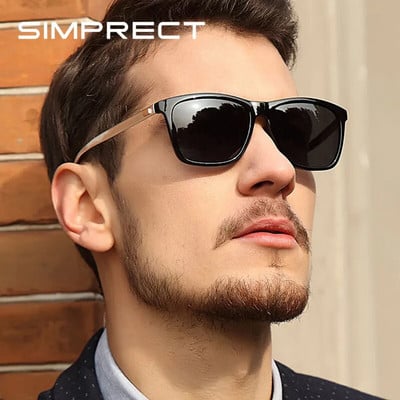 SIMPRECT Aluminium Magnesium Polarized Sunglasses For Men 2023 UV400 High Quality Luxury Brand Designer Square Sun Glasses Women