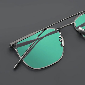 Ултра лека рамка за очила за миопия от чист титан за мъжки бизнес ретро ежедневни квадратни очила