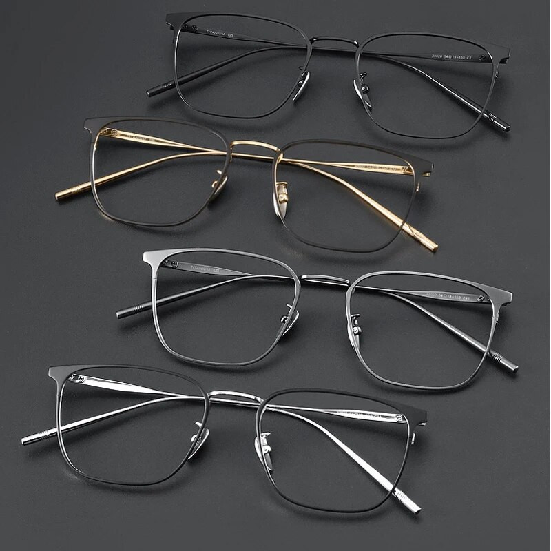 Πλαίσιο Ultra Light Pure Titanium Myopia Glasses για Ανδρικά επαγγελματικά ρετρό casual τετράγωνα γυαλιά