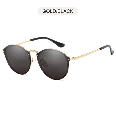 FUQIAN klasiskas apaļas saulesbrilles vīriešiem modes kaķu acs sievietēm saulesbrilles vintage metāla braukšanas vīriešu saulesbrilles melnas brilles UV400