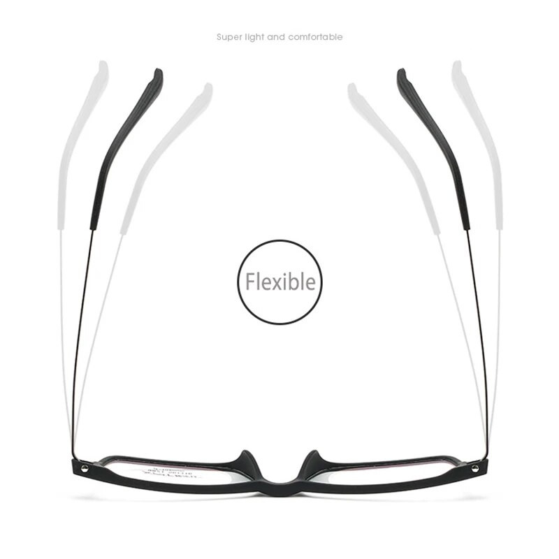 Brilles vīriešiem un sievietēm Optiskās recepšu brilles Brilles Modes Pilna loka plastmasas Elastīgs Briļļu rāmis