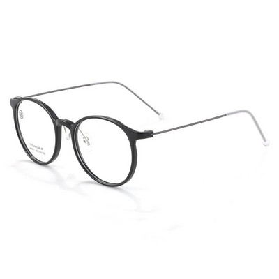 KatKani īpaši vieglas modes, elastīgas TR90 brilles vīriešiem Retro apaļas, tīra titāna, optiskas, recepšu brilles, sieviešu ietvars M9881